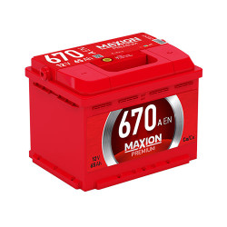Автомобільний акумулятор MAXION Premium 65 Аh 670A R+ (правий +)