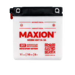 Мото акумулятор MAXION 6V 11A R+ (правий +) 6N 11A-3A