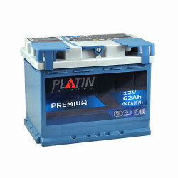 Автомобільний акумулятор PLATIN Premium 62Ah 640A R+ (правий +) MF