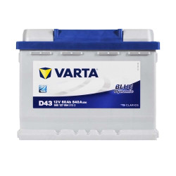 Автомобільний акумулятор VARTA Blue Dynamic 60Ah 540A L+ (лівий +) D43
