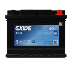 Автомобільний акумулятор EXIDE Start-Stop AGM 60Аh 680A R+ (правий +) EK600
