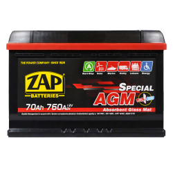 Автомобільний акумулятор ZAP AGM (L3) 70Ah 760A R+ (570 02)