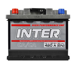Автомобільний акумулятор INTER high performance (L1) 50Ah 420A L+