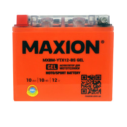 Мото акумулятор MAXION GEL 12V 10A L+ (лівий +) YTX 12-BS