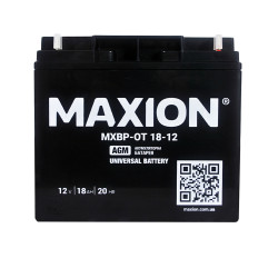 Промисловий акумулятор MAXION AGM 12V 18Ah R+ (правий +) 12-18