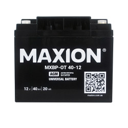 Промисловий акумулятор MAXION AGM 12V 40Ah R+ (правий +) 12-40