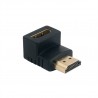 Адаптер Extradigital HDMI to HDMI, 90 Degree, v1.4, Gold